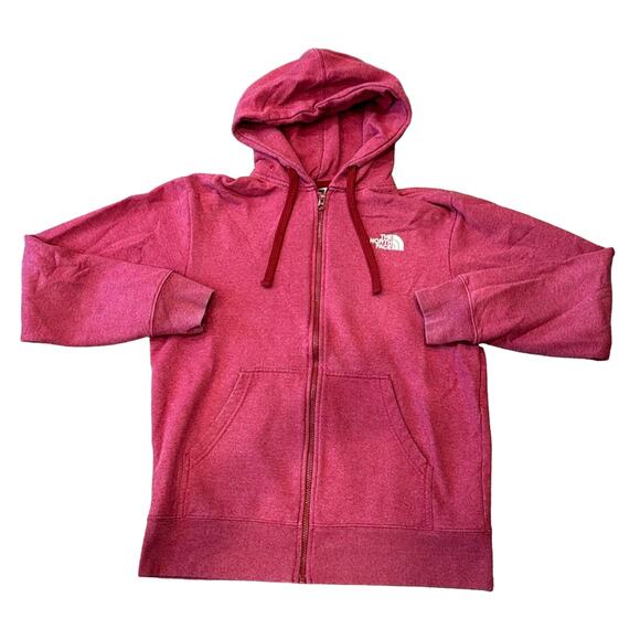 The North Face Men's Full Zip Hoodie Cherry Heather Size M - Picture 1 of 8
